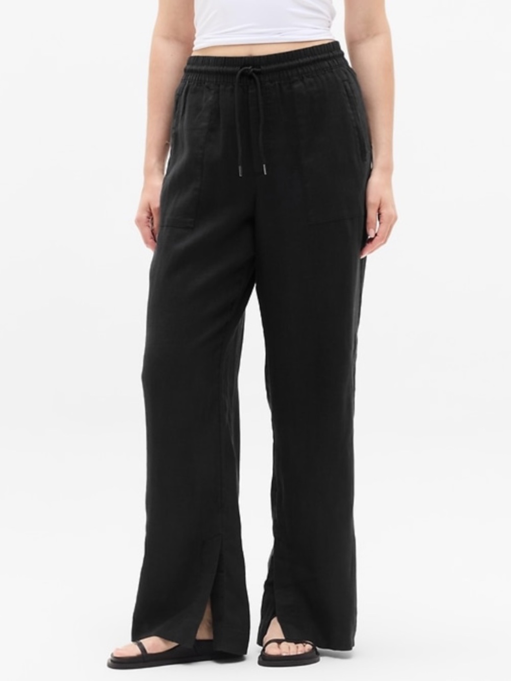 NWT Athleta Retreat Linen High Rise Wide Leg Pant Medium